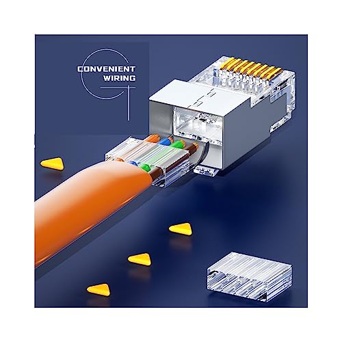 VIVOCH 50 Pcs Cat7 Cat7A RJ45 Connectors, Cat7 Cat7A RJ45 Plugs, Sheilded RJ45 8P8C Cat7/Cat7A up to 10Gbps for Ethernet LAN Cable - Image 4