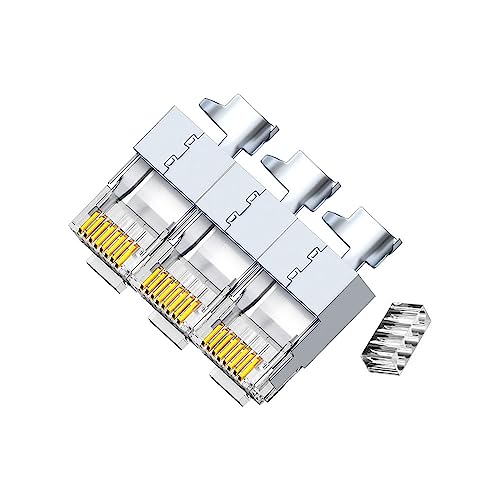 VIVOCH 50 Pcs Cat7 Cat7A RJ45 Connectors, Cat7 Cat7A RJ45 Plugs, Sheilded RJ45 8P8C Cat7/Cat7A up to 10Gbps for Ethernet LAN Cable - Image 1