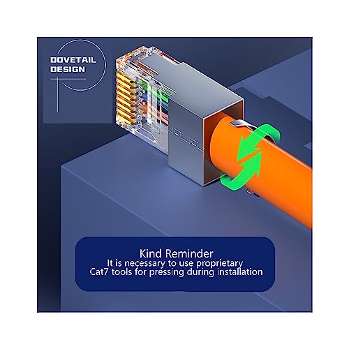 VIVOCH 50 Pcs Cat7 Cat7A RJ45 Connectors, Cat7 Cat7A RJ45 Plugs, Sheilded RJ45 8P8C Cat7/Cat7A up to 10Gbps for Ethernet LAN Cable - Image 5
