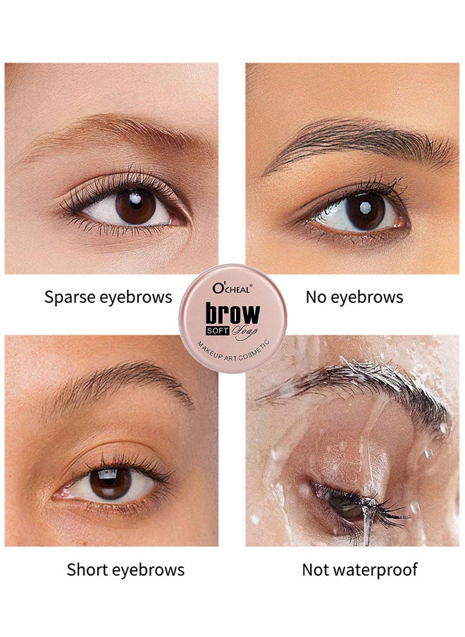 OCHEAL - Brow Soft Soap, Professional Brow Gel With Brush, Professional Waterproof Eyebrow Gel With Flexible Brush Styling Kit, Can Sharp Your Eyebrow To Fluffy and Volume Easily, Eyebrows Enhancer Shaping - Image 1