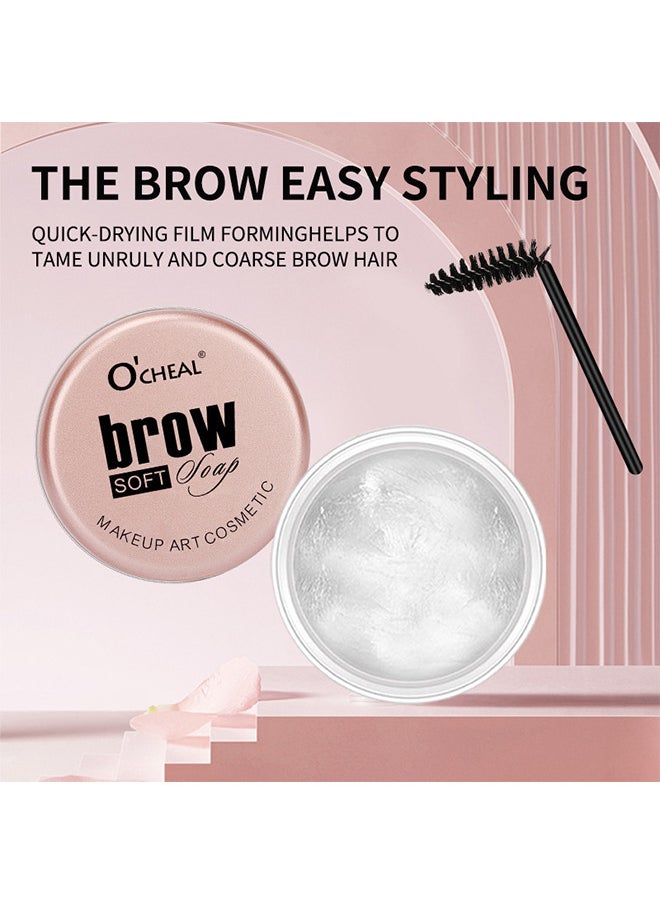 OCHEAL Brow Soft Soap, Professional Brow Gel With Brush, Professional Waterproof Eyebrow Gel With Flexible Brush Styling Kit, Can Sharp Your Eyebrow To Fluffy and Volume Easily, Eyebrows Enhancer Shaping  - Image 3
