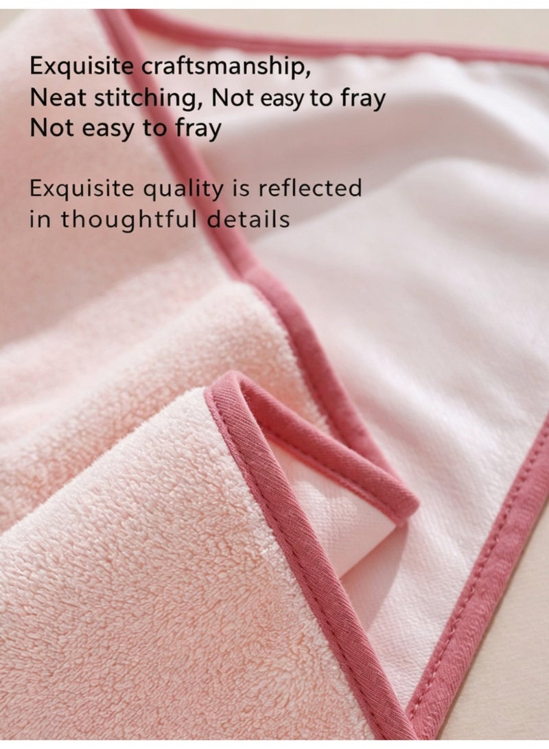 باراكا Baby Waterproof Bath Bib – Soft Cotton Towel Bib with Cartoon Rabbit Design – Protects Clothes During Face Washing, Hair Rinsing & Tooth Brushing – Adjustable, Absorbent & Quick-Drying – Pink - Image 3