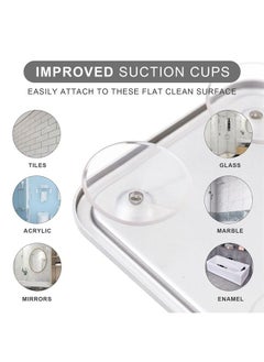 Ettori Shower Mirror Fogless for Shaving- with 4 Suctions, Anti Fog Mirror for Shower, Bathroom, Vanity, Bathtub, Razor Holder for Men  - Image 3