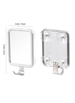 Ettori Shower Mirror Fogless for Shaving- with 4 Suctions, Anti Fog Mirror for Shower, Bathroom, Vanity, Bathtub, Razor Holder for Men  - Image 2