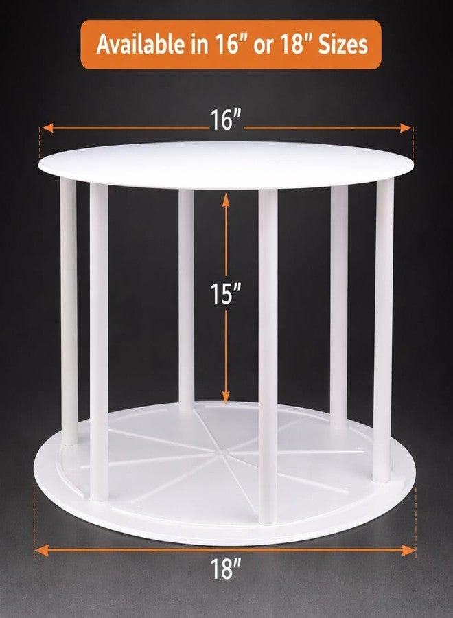 Oasis Supply, White Plastic Fountain Separator Cake Stand (2) 16" Round Plates with (4) 15" Columns, Tiered Wedding Cake Separator (16" Plates) - Image 5