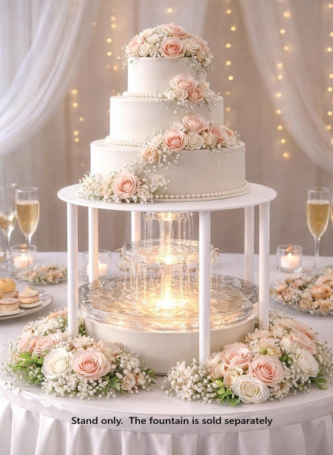 Oasis Supply, White Plastic Fountain Separator Cake Stand (2) 16" Round Plates with (4) 15" Columns, Tiered Wedding Cake Separator (16" Plates) - Image 3