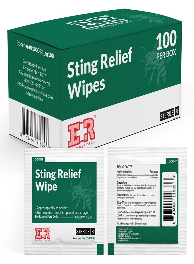 Ever Ready First Aid Sting Relief Wipes, 100 Count… - Image 1