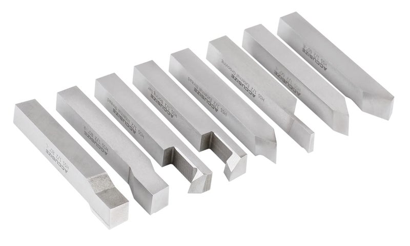 Accusize Industrial Tools 1/2'' 8 Pcs Hss Tool Bit Set, Pre-Ground for Turning and Facing Work, 2662-2004 - Image 5