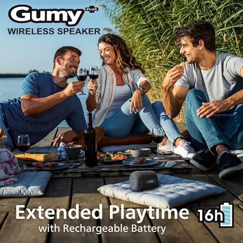 JVC Gumy Portable Bluetooth 53 Speaker IndoorOutdoor Wireless Waterproof for Travel Home 16HR Playtime USBC Aux Input Compact Easy to Carry Mic for Calls Voice Assist Carry Strap - Image 3