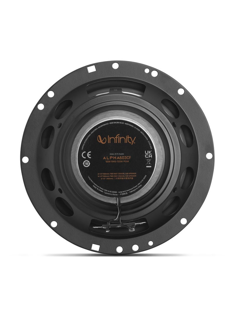 Infinity Alpha 603CF – 6.5" (165mm) 2-Way Component Car Audio Speaker System | 720W Peak Power , 90W RMS - Image 3