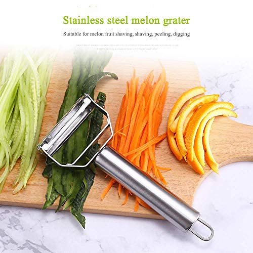 SZYIKUER Vegetable Peeler，SZYIKUER Stainless Steel 2 in 1 Julienne Vegetable Peeler Perfect for Carrot Potato Melon Gadget Vegetable Fruit - Image 4