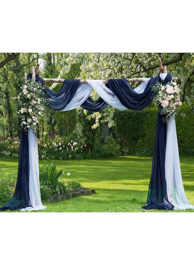 LinenZone Navy Window Scarf Valance in 216 Inch Size. Use Window Scarves as Canopy Bed or Backdrop Curtains, Curtain Scarf, or Sheer Fabric for Draping. (Amazing 55 x 216, Navy) - Image 4