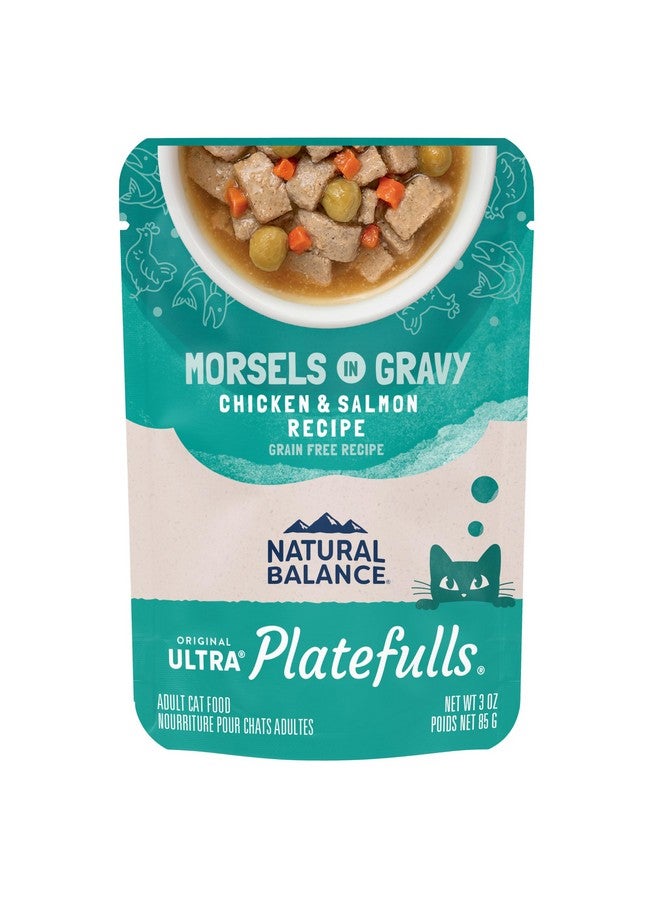 Natural Balance Original Ultra Platefulls Adult Grain-Free Wet Cat Food, Chicken & Salmon Recipe, 3 Ounce Pouch (Pack of 24)