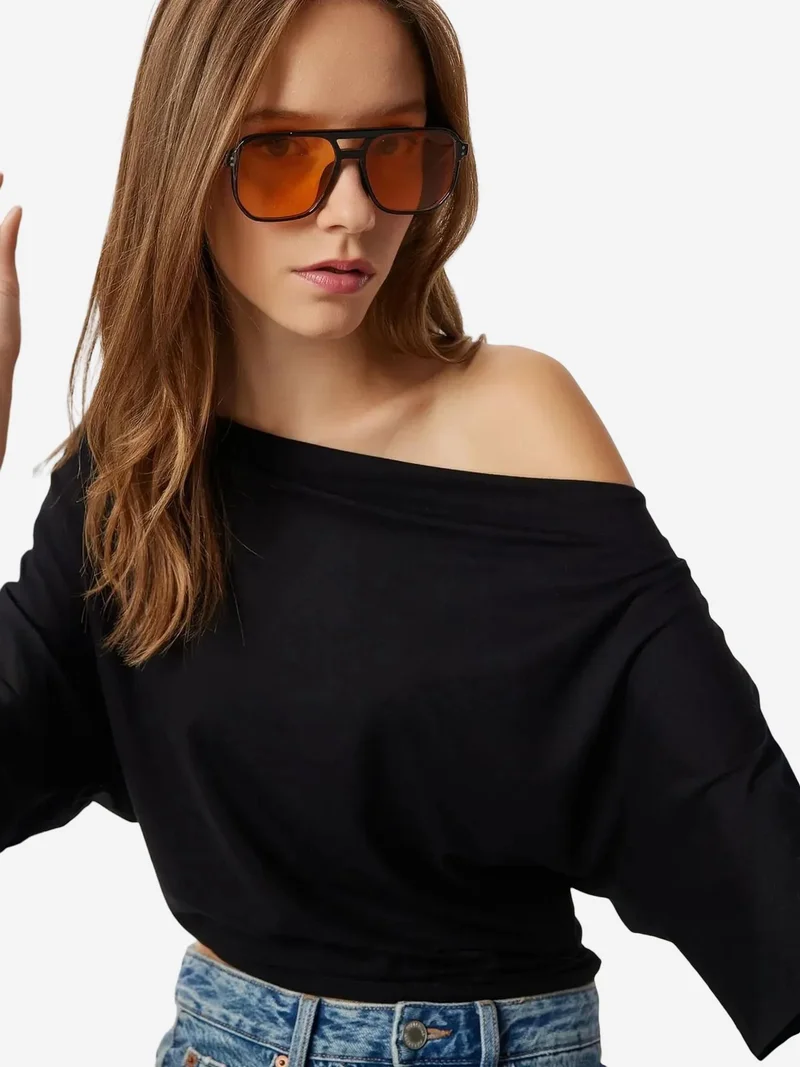 إسطنبول الساحرة ISTANBUL Asymmetrical Collar Long Sleeve Blouse