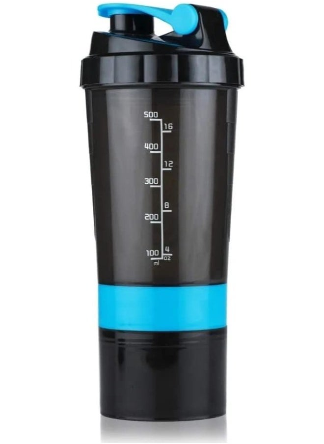 SPIDER Protein Shaker Bottle with Non Slip 3 Layer Twist Off - Blue, 500 ml  - Image 5