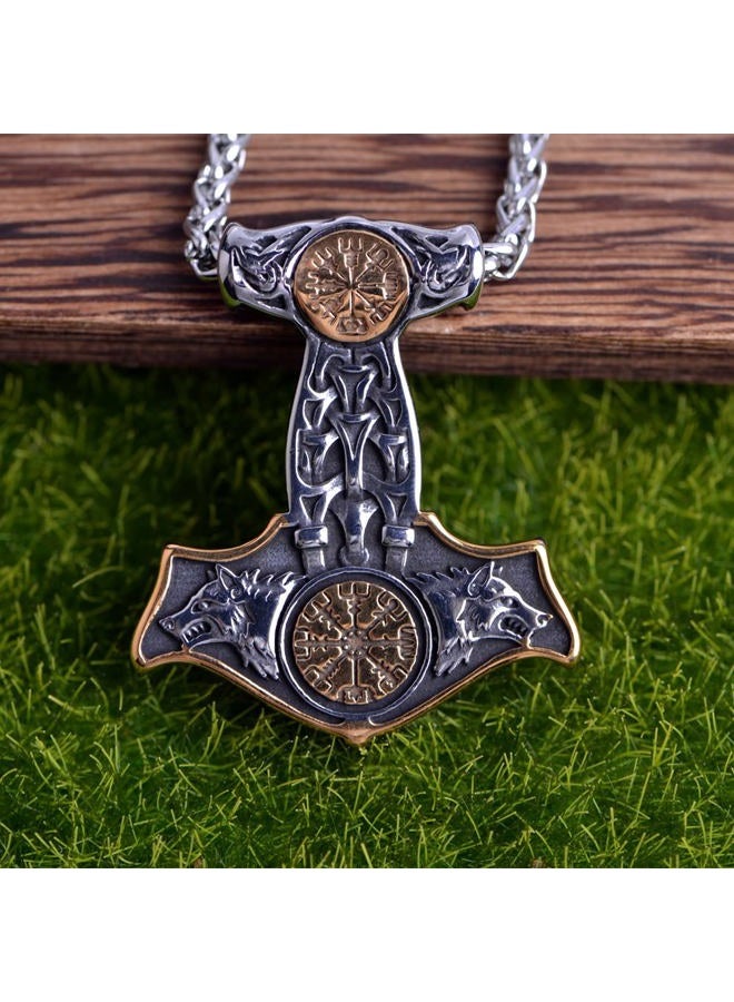 LANGHONG Norse Viking Thor Hammer Necklace Mjolnir Necklace for Men Talisman Jewelry, 41X49, Stainless Steel, No Gemstone - Image 5