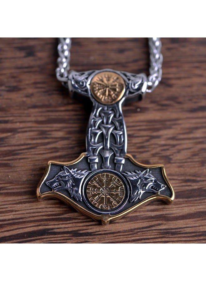 LANGHONG Norse Viking Thor Hammer Necklace Mjolnir Necklace for Men Talisman Jewelry, 41X49, Stainless Steel, No Gemstone - Image 4