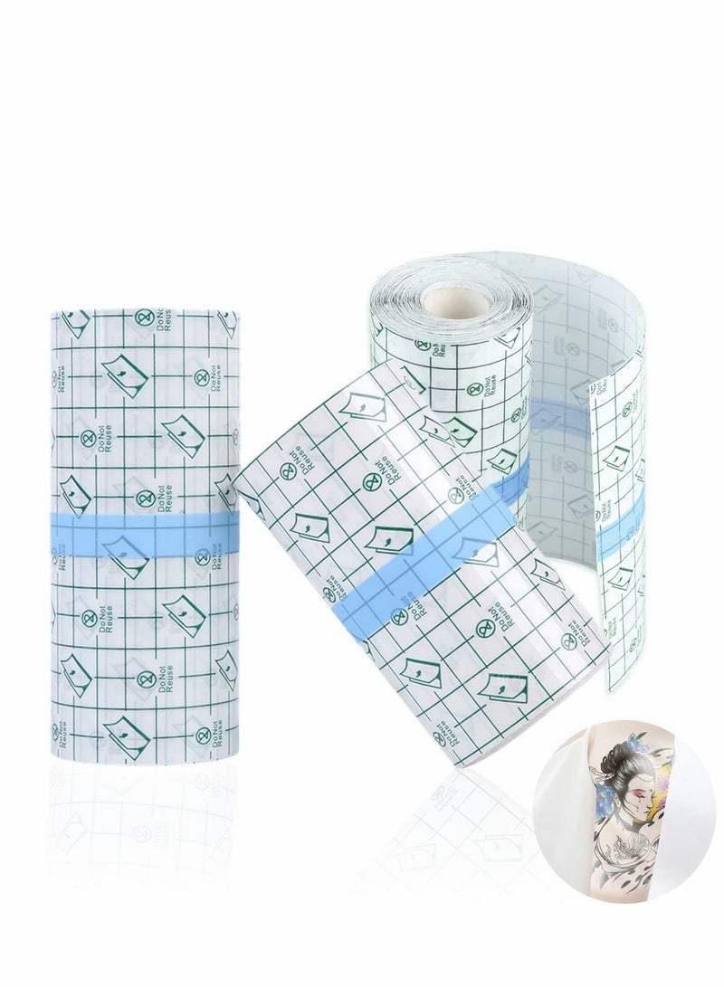 SYOSI Tattoo Aftercare Bandage, Transparent Film Dressing, second Skin Healing Protective Bandages Stretch Antibacterial Wound Tape,Dermalize (2 m x 15 cm) - Image 1