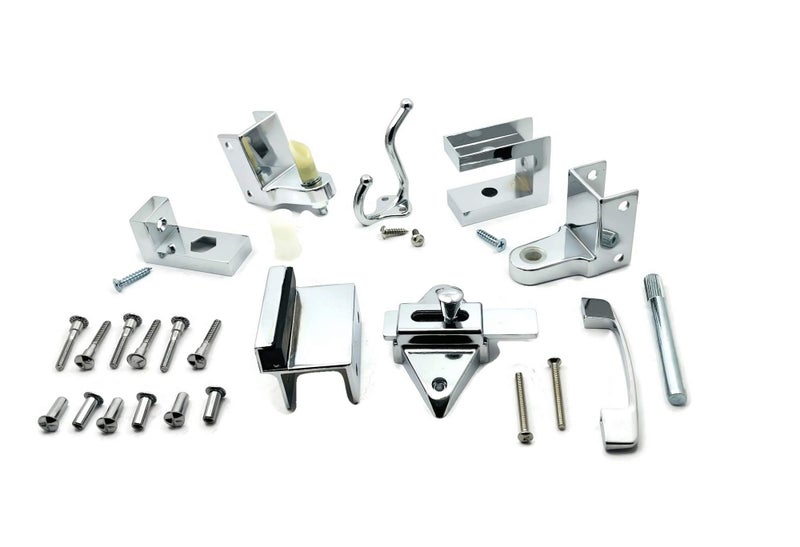 Harris Hardware Tp2100 Toilet Partition Die Cast Zamac Complete Outswing Door Hardware Set 1 In. Door 1-1/4 In. Pilaster - Image 1