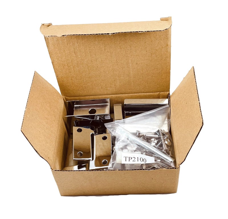 Harris Hardware Tp2100 Toilet Partition Die Cast Zamac Complete Outswing Door Hardware Set 1 In. Door 1-1/4 In. Pilaster - Image 2