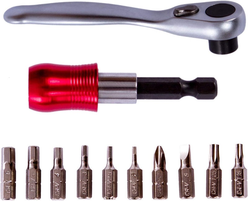 YBEKI Bike Repair Tool Kit Set - Multi-Tool with Ratchet, 10 Bits, Bone Wrench & Portable Bag - Image 4