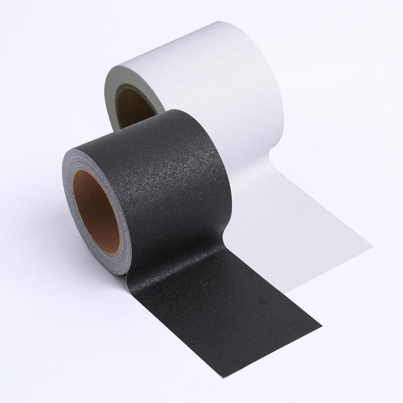 THAMIAO 2Inch Wide Self-Adhesive Matte Book Binding Tape - 33 FT Black Cloth Tape | for Repairing/Reinforcing/Protecting Old & Antique Books, Cable Management & Packaging (Black White) - Image 1