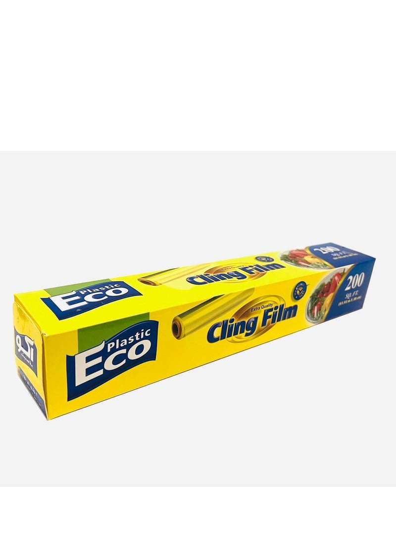 ECO Plastic 2 pack of Cling Film Food Wrap Clear 200sq ft (61.93 mm × 30cm)  - Image 5