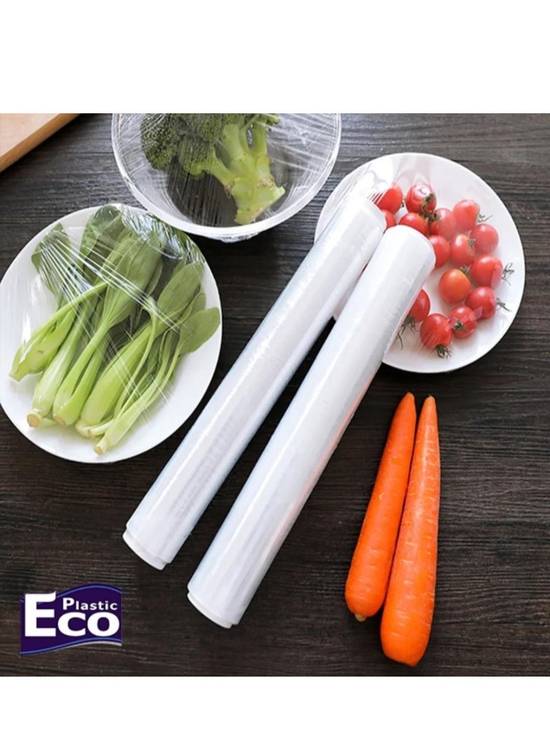 ECO Plastic 2 pack of Cling Film Food Wrap Clear 200sq ft (61.93 mm × 30cm)  - Image 2