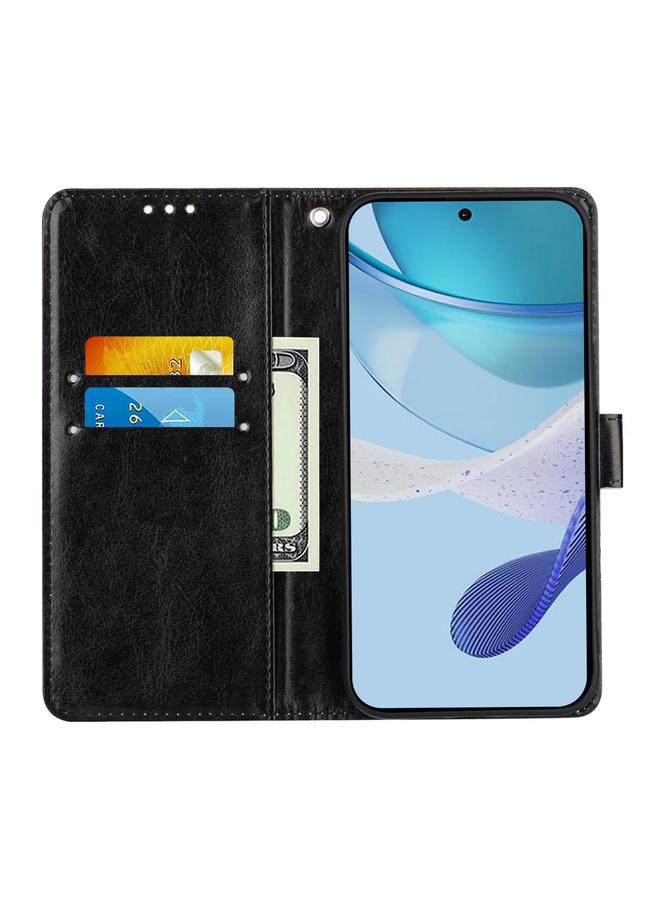 اس-توب جراب لهاتف OPPO Reno12 Global بنمط رسم ملون من الجلد المنسوج البسيط - Image 3