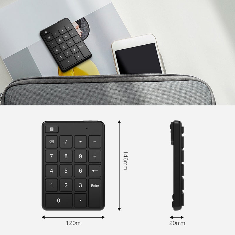 Bluetooth Number Pad: 19 Key Ultra-thin BT 5.1 Numpad - High-quality ABS Ergonomic Wireless Keypad for Laptop, Business Trips and Daily Use - Image 3