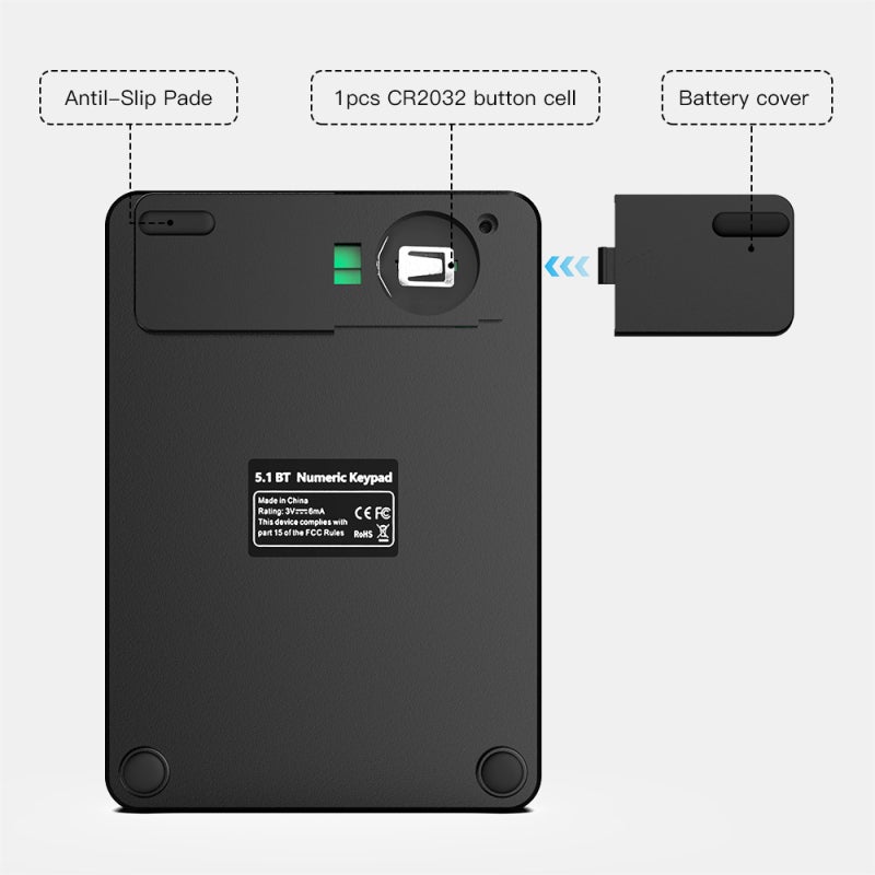 Bluetooth Number Pad: 19 Key Ultra-thin BT 5.1 Numpad - High-quality ABS Ergonomic Wireless Keypad for Laptop, Business Trips and Daily Use - Image 5