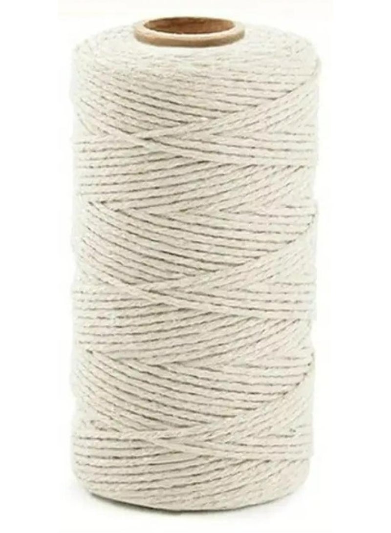 Kandid 100 M Cooking Twine, Strong Food Safe Cotton Wraps String for Tying Meat, Baking, DIY Crafts, Gifts Making Sausage Packaging Decoration Macrame Cord Thickness 2MM - Image 1