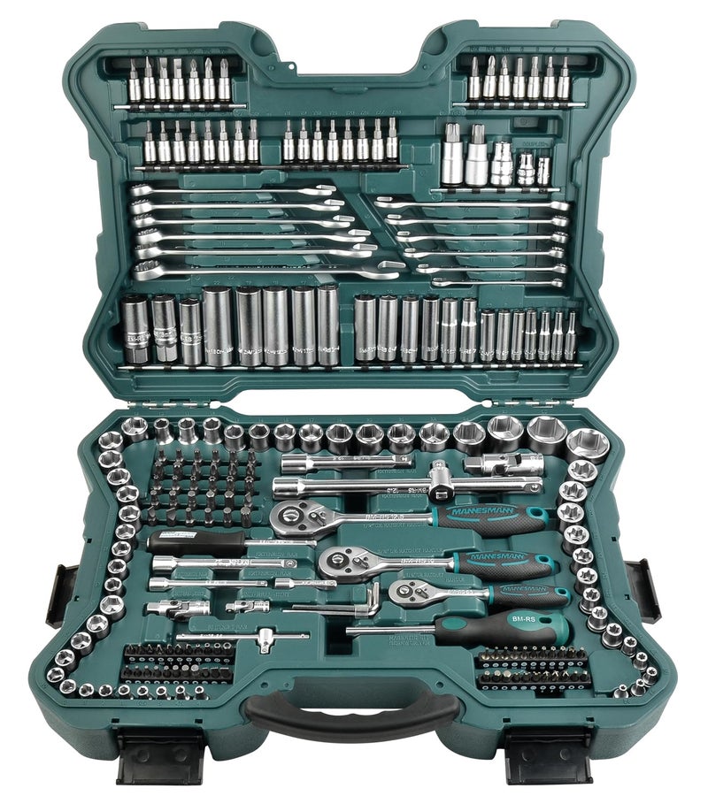 Mannesmann مجموعة مفاتيح ربط من 215 قطعة من برودر مانيسمان 1/4" 3/8" 1/2" | M98430 - Image 1