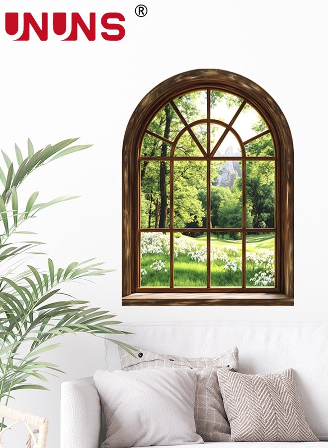 UNUNS Fake Window Wall Decal,2PCS Fake Window Green Plants Wall Stickers For Bedroom,Living room,Porch Dormitory, Home Decoration Wall Stickers Self-adhesive,Home Wall Decor,26*70CM - Image 4