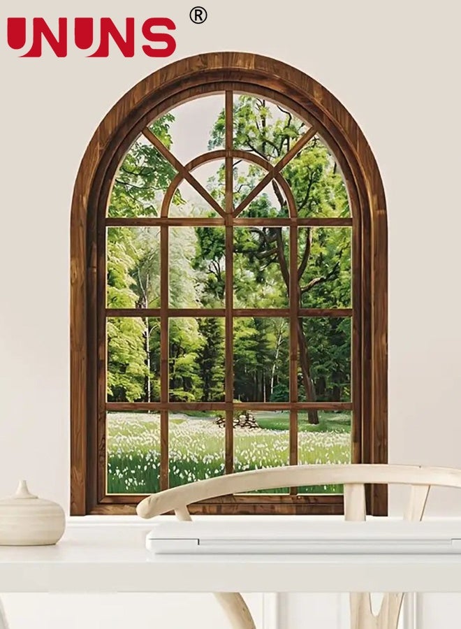 UNUNS Fake Window Wall Decal,2PCS Fake Window Green Plants Wall Stickers For Bedroom,Living room,Porch Dormitory, Home Decoration Wall Stickers Self-adhesive,Home Wall Decor,26*70CM - Image 3