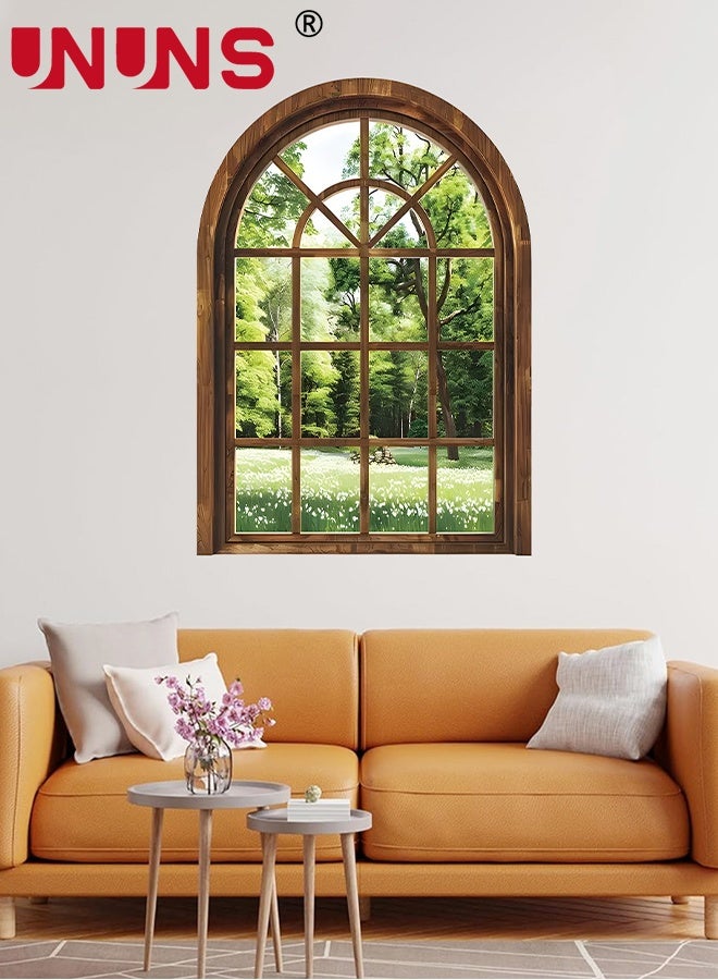 UNUNS Fake Window Wall Decal,2PCS Fake Window Green Plants Wall Stickers For Bedroom,Living room,Porch Dormitory, Home Decoration Wall Stickers Self-adhesive,Home Wall Decor,26*70CM - Image 5