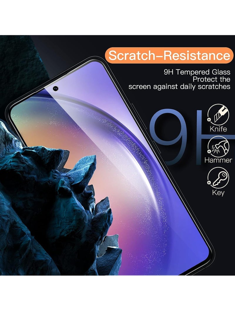 جي تيك واقي شاشة لهاتف سامسونج جالاكسي A54 5G 6.4 بوصة 9H من الزجاج المقوى مضاد للخدش عالي الدقة شفاف 3 عبوات - Image 2