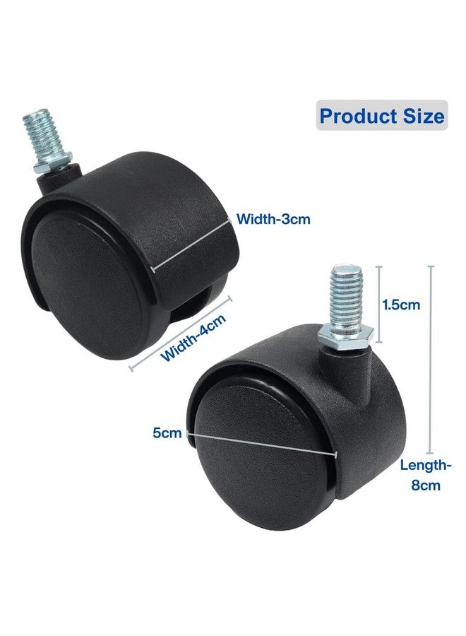 Profynd Heavy Duty Chair Wheels, 2 Inch Caster Wheels, Set of 4, Quiet and Floor Safe, Fits Home Office Computer and Gaming Chairs (PR2001) - Image 3