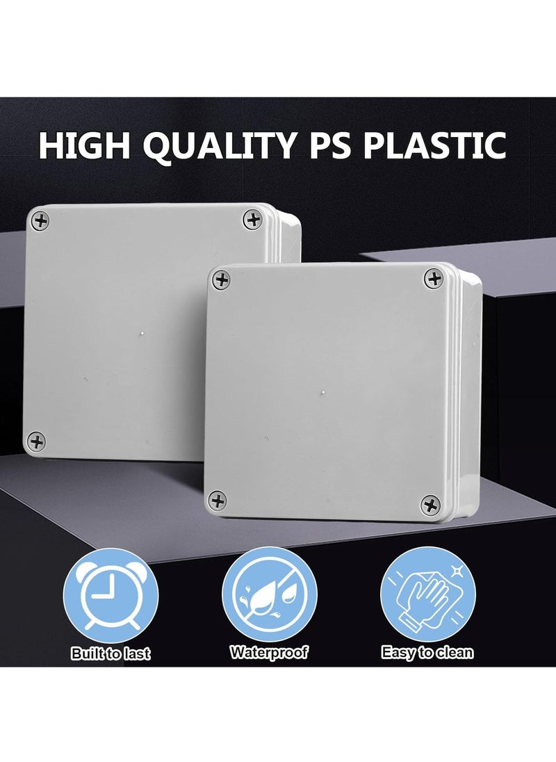 SYOSI - Plastic Conduit Box Electrical Junction Box Ip65 Waterproof Dustproof Box to Protect Electrical Boxes Conduits and Fittings Universal Electrical Project Enclosure, Gray White6'' x 6'' x 3'' - Image 1