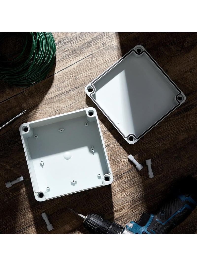 SYOSI - Plastic Conduit Box Electrical Junction Box Ip65 Waterproof Dustproof Box to Protect Electrical Boxes Conduits and Fittings Universal Electrical Project Enclosure, Gray White6'' x 6'' x 3'' - Image 1
