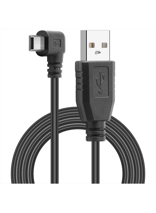 PASOW كابل شحن USB مصغر USB 2.0 A-ذكر إلى Mini-B لمحول شاحن طاقة السيارة لكاميرا داش كام وكاميرا مرآة الرؤية الخلفية وكاميرا الاحتياط (11.5 قدم، زاوية يسار) - Image 1
