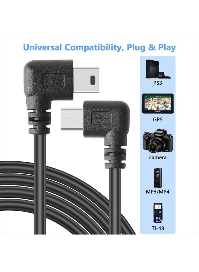 PASOW كابل شحن USB مصغر USB 2.0 A-ذكر إلى Mini-B لمحول شاحن طاقة السيارة لكاميرا داش كام وكاميرا مرآة الرؤية الخلفية وكاميرا الاحتياط (11.5 قدم، زاوية يسار) - Image 4
