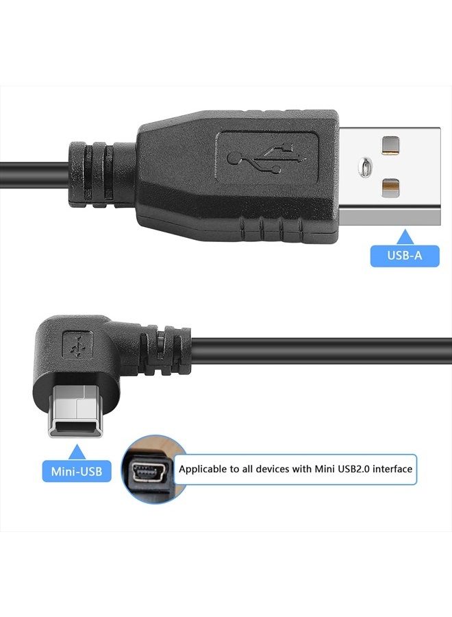 PASOW كابل شحن USB مصغر USB 2.0 A-ذكر إلى Mini-B لمحول شاحن طاقة السيارة لكاميرا داش كام وكاميرا مرآة الرؤية الخلفية وكاميرا الاحتياط (11.5 قدم، زاوية يسار) - Image 5