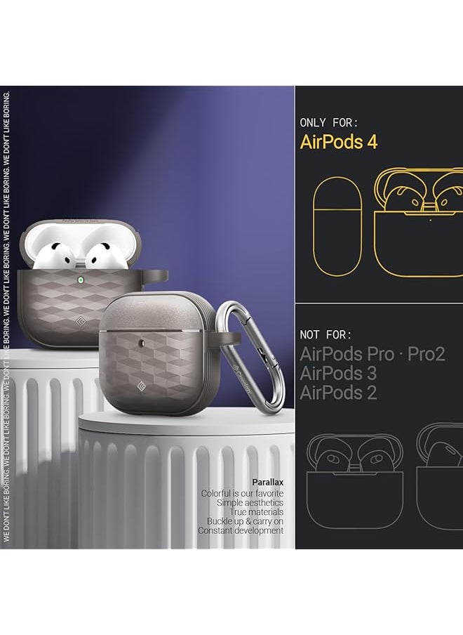 Caseology - Parallax For Airpods 4 Case Cover 2024 With Carabiner Ash Gray - Image 1