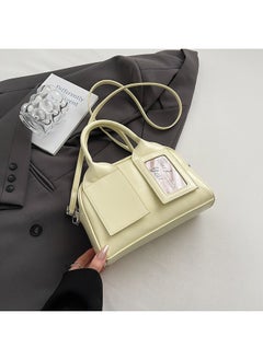 Bright Face Korean Style Solid Color Portable Boston Bag 2025 Early Spring Niche Fun Design Shoulder Bag-Color:Yellow