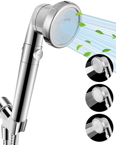 Luxsego Filtered Shower Head for Hard Water with Stop, High Pressure 4-Mode Shower Heads Built-in Power Spray to Clean Corner, Tub & Pets, Water Softener Handheld Shower to Remove Chlorine & Fluoride - Image 1