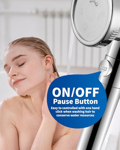 Luxsego Filtered Shower Head for Hard Water with Stop, High Pressure 4-Mode Shower Heads Built-in Power Spray to Clean Corner, Tub & Pets, Water Softener Handheld Shower to Remove Chlorine & Fluoride - Image 4