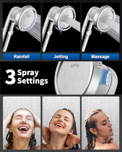 Luxsego Filtered Shower Head for Hard Water with Stop, High Pressure 4-Mode Shower Heads Built-in Power Spray to Clean Corner, Tub & Pets, Water Softener Handheld Shower to Remove Chlorine & Fluoride - Image 3