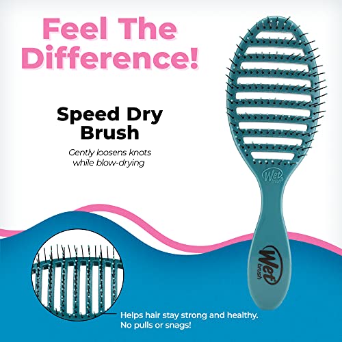 Wet Brush Speed Dry Hair Brush - Ocean (Free Spirit) - Vented Design and Ultra Soft HeatFlex Bristles Are Blow Dry Safe With Ergonomic Handle Manages Tangle and Uncontrollable Hair - Pain-Free - Image 2