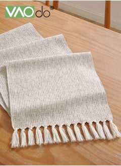VAOdo Braided Cotton Linen Table Runners Long Farmhouse Burlap Table Runner Jute Rustic Table Decor Holiday Parties and Everyday Use 30*220CM  - Image 3